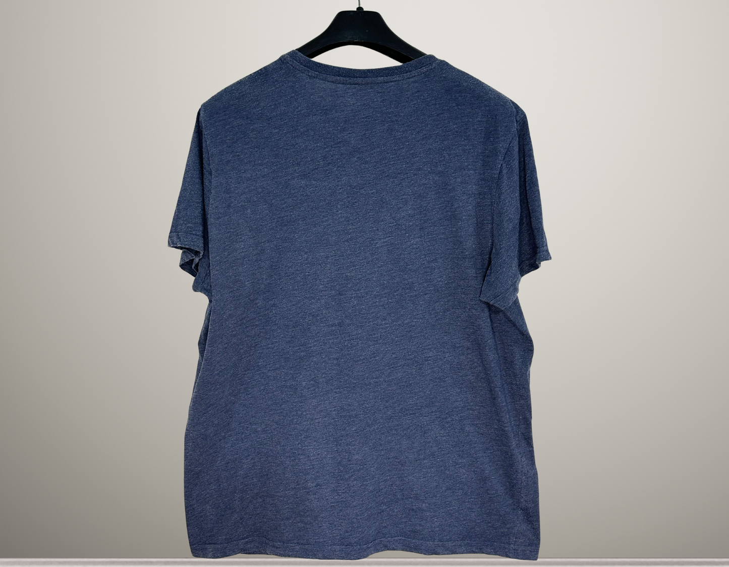 The Iron Garage Graphic T-Shirt | Vintage East Coast Style Tee | Classic Heritage Print | Navy Blue XL