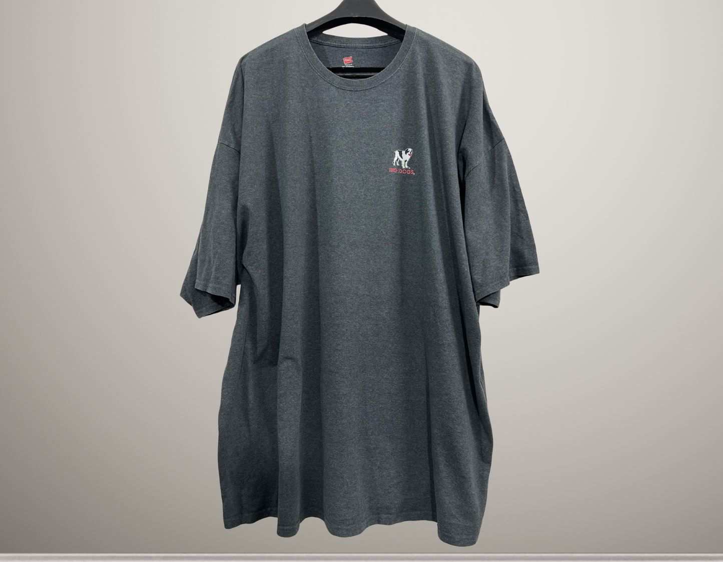 Big Dogs Graphic T-Shirt | Oversized Charcoal Grey Tee | Size 5XL