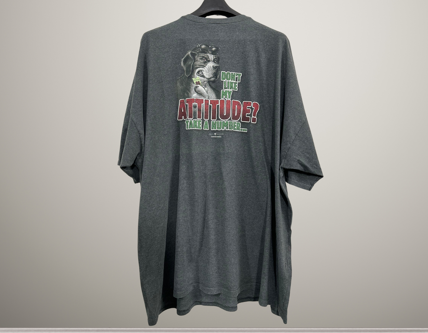Big Dogs Graphic T-Shirt | Oversized Charcoal Grey Tee | Size 5XL