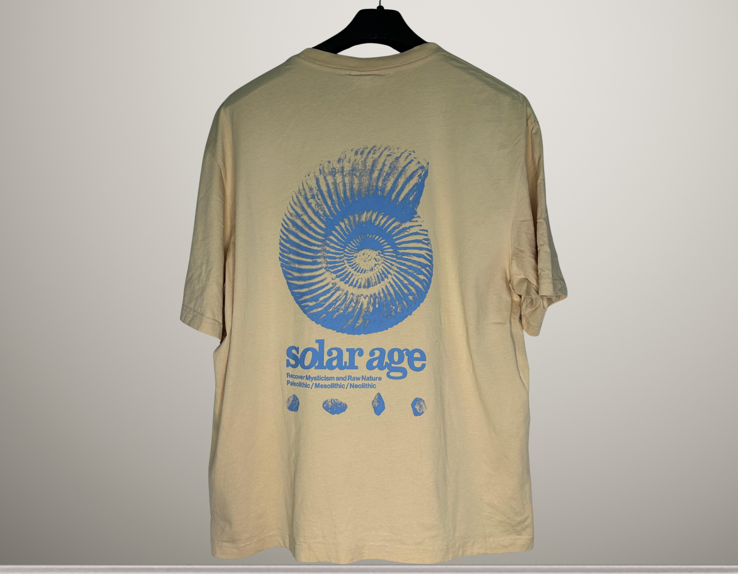 H&M Solar Age Beige T-Shirt | Eco-Inspired Minimal Design | Size XL