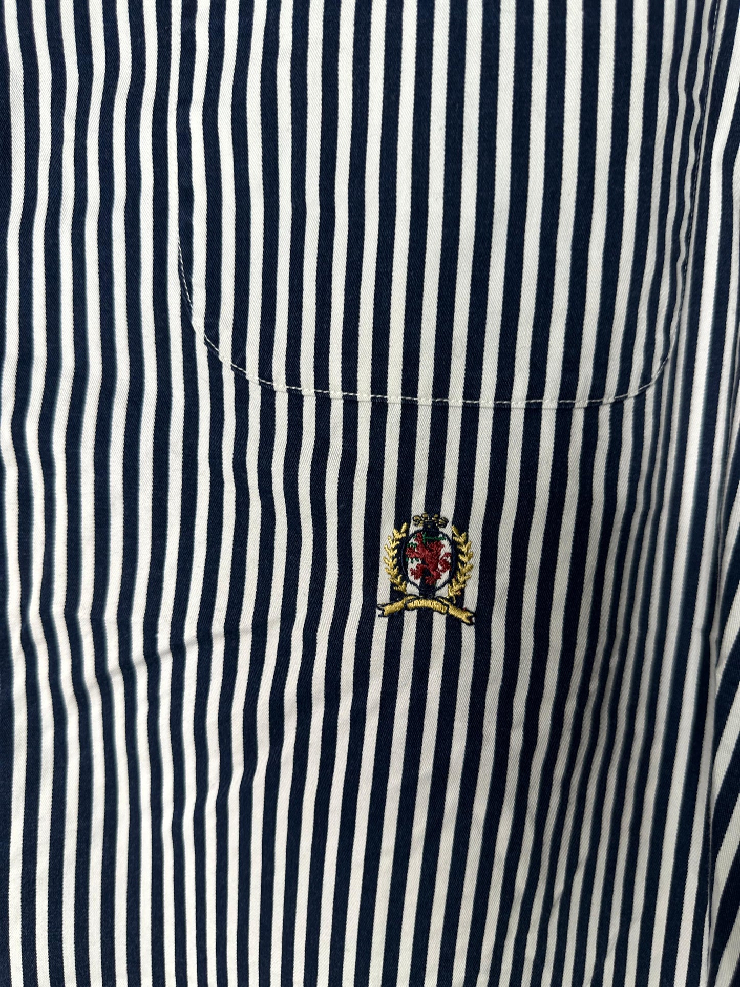 Preloved Tommy Hilfiger Men’s Black & White Checked Shirt – Custom Fit, Size XL