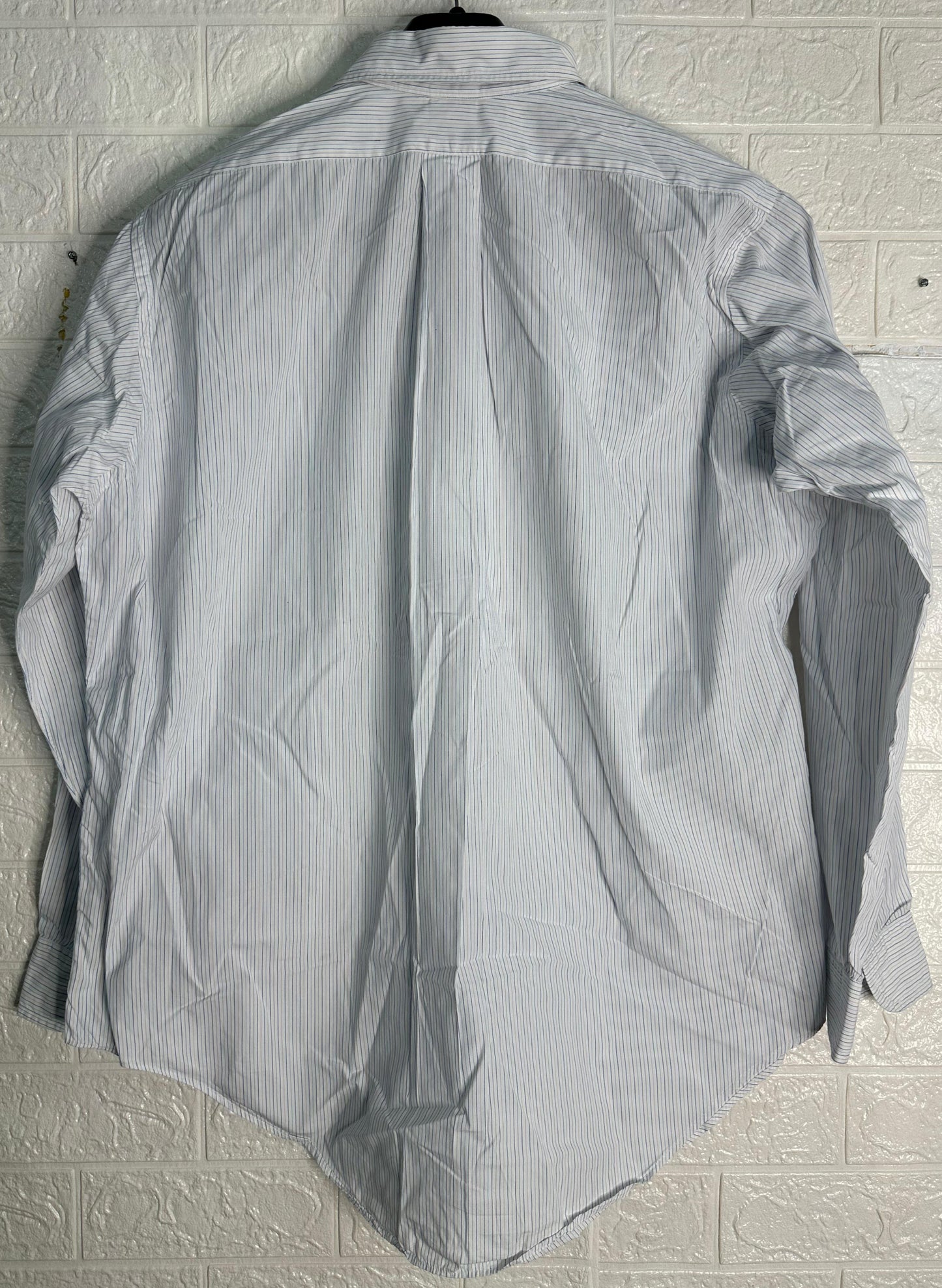 Brooks Brothers Men’s Pinstripe Dress Shirt | White & Blue Stripes | Size 16-3 | Made in USA