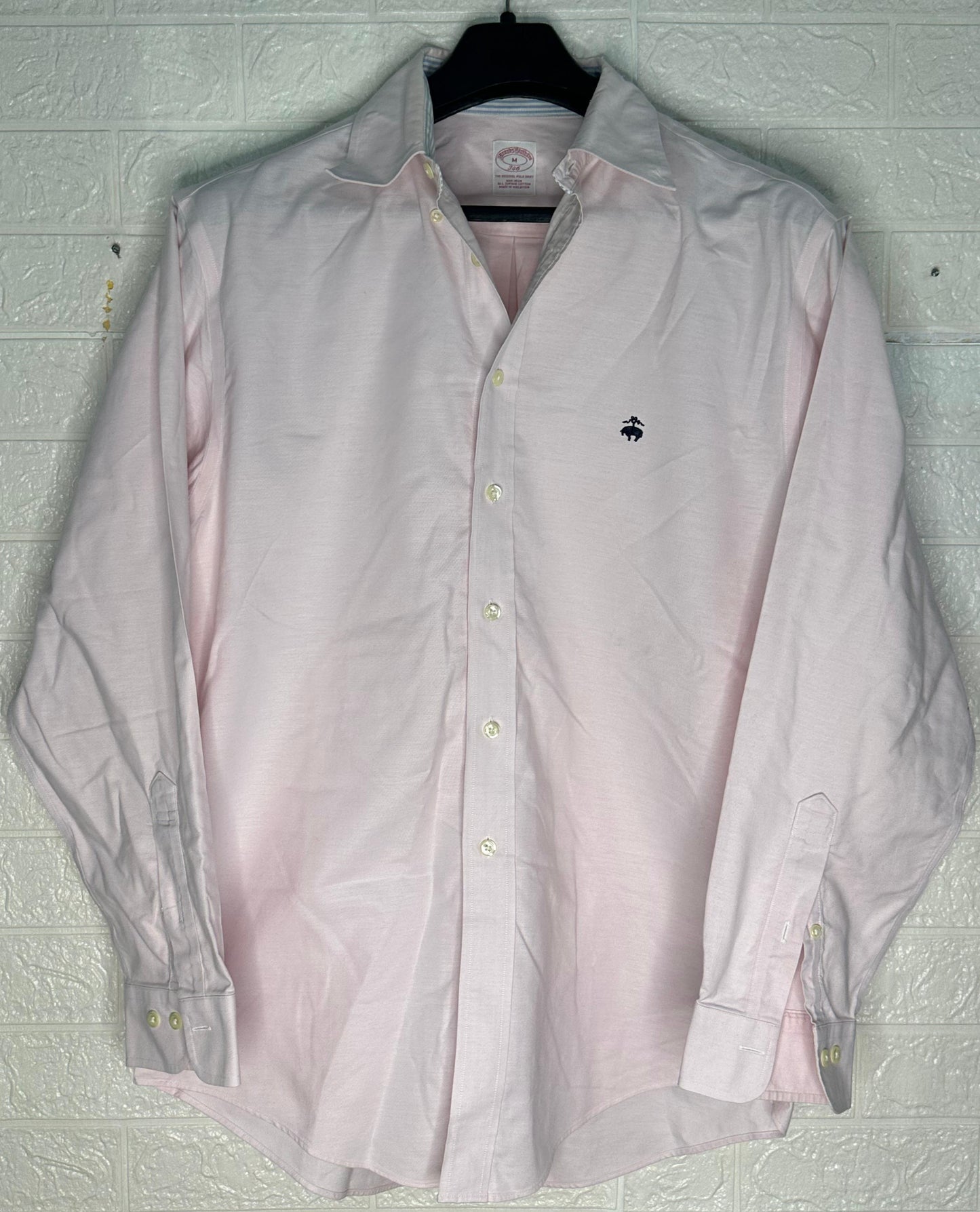 Brooks Brothers Original Polo Dress Shirt | Solid Light Pink | Size Medium 15½-34