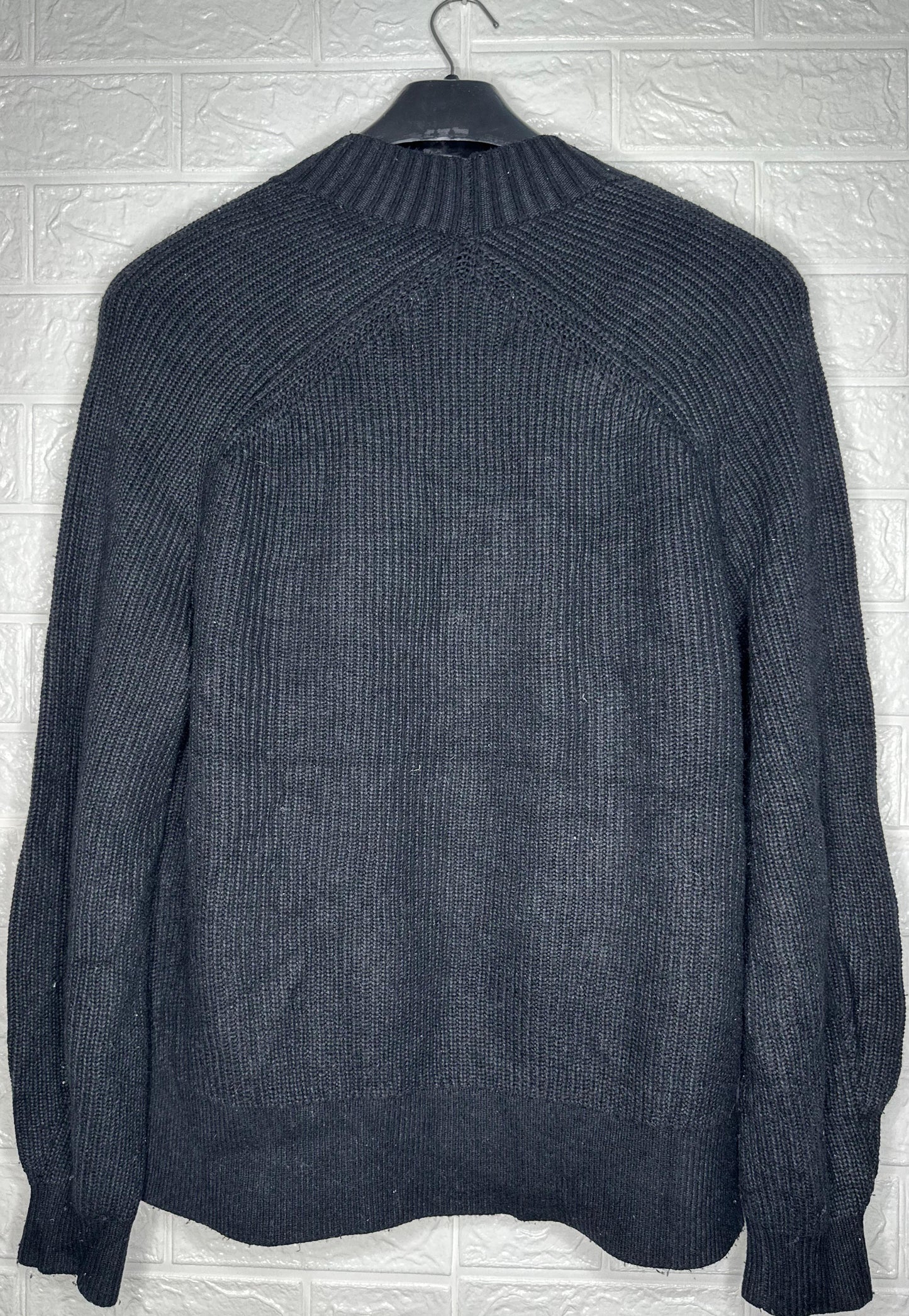 Calvin Klein Jeans Mock Neck Sweater M - Black & White CK Logo Pullover