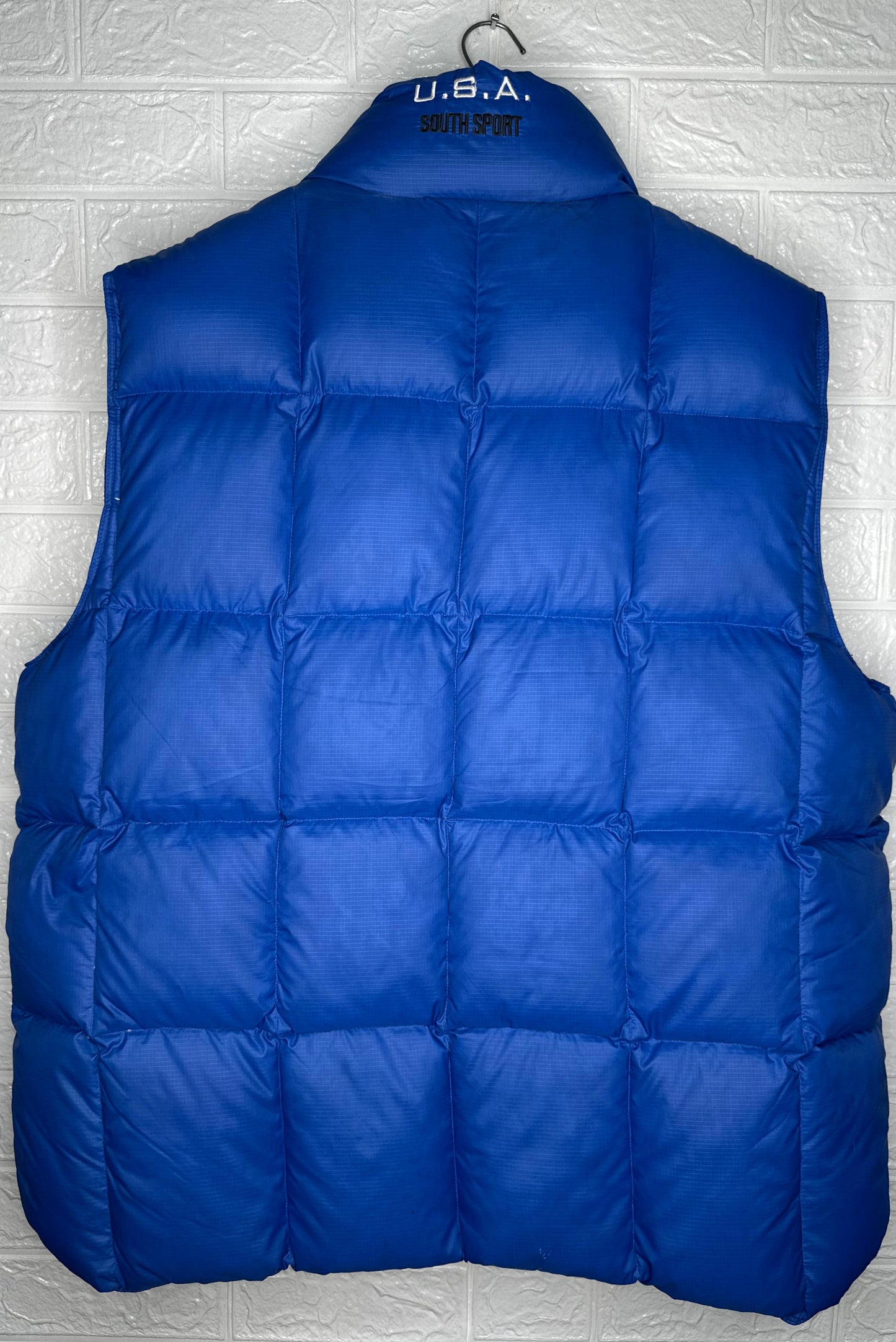 Men’s Reversible Puffer Jacket – Black & Blue – Size XXL – U.S.A. South Sport