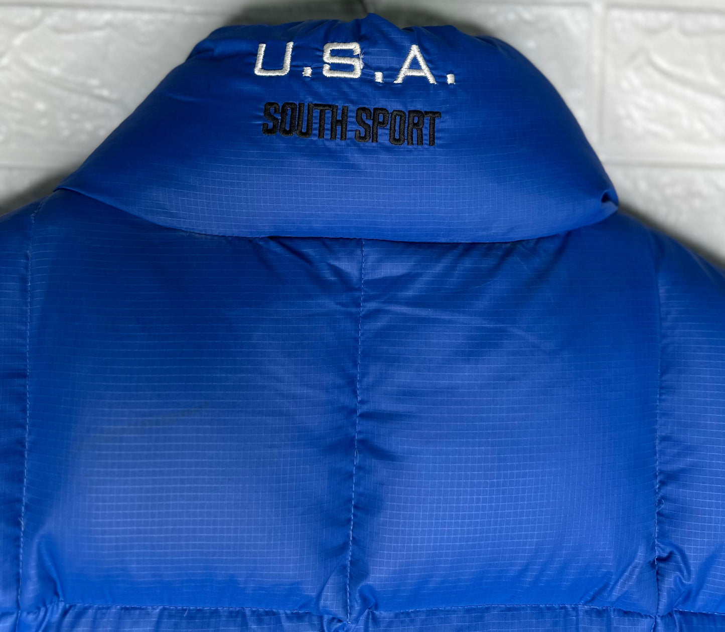 Men’s Reversible Puffer Jacket – Black & Blue – Size XXL – U.S.A. South Sport