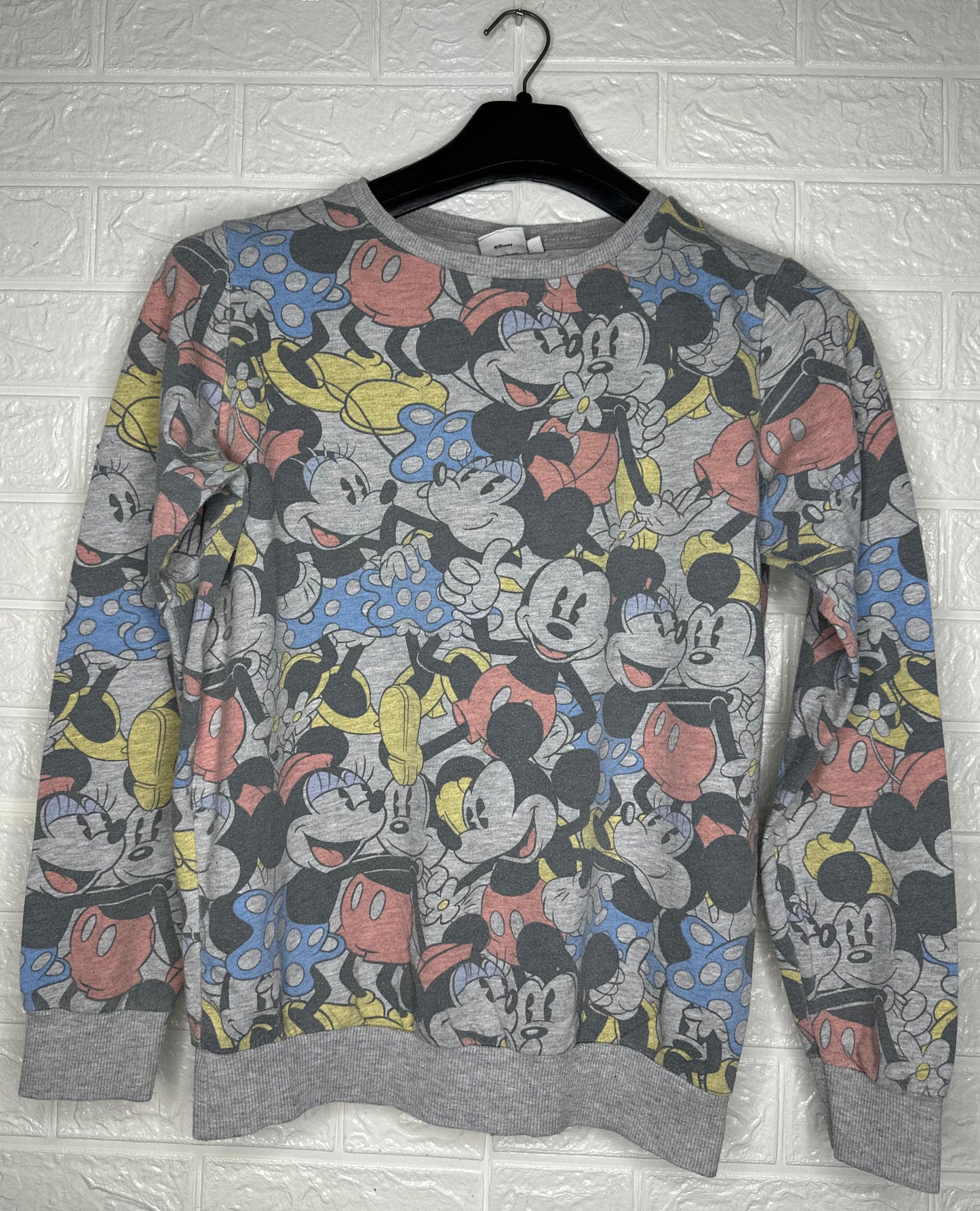 Disney Mickey Mouse Graphic T-Shirt – Black & White All-Over Print Tee