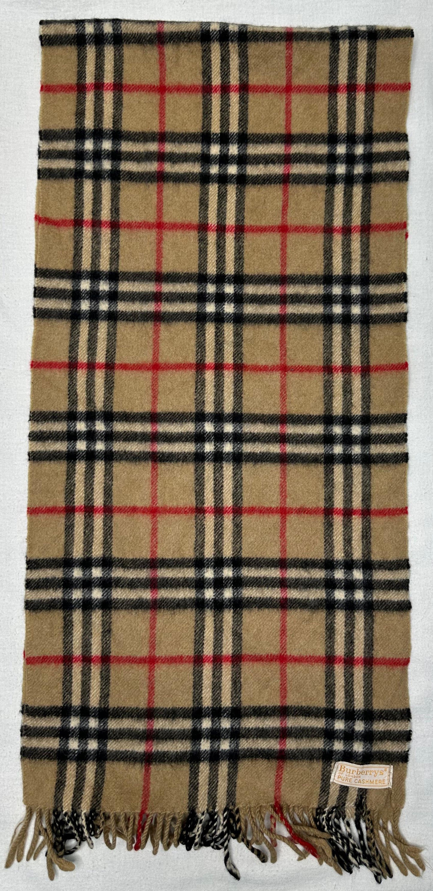 Burberrys Beige Check Scarf
