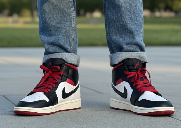 Nike Air Jordan 1 Mid “Black Gym Red” UK Size 6