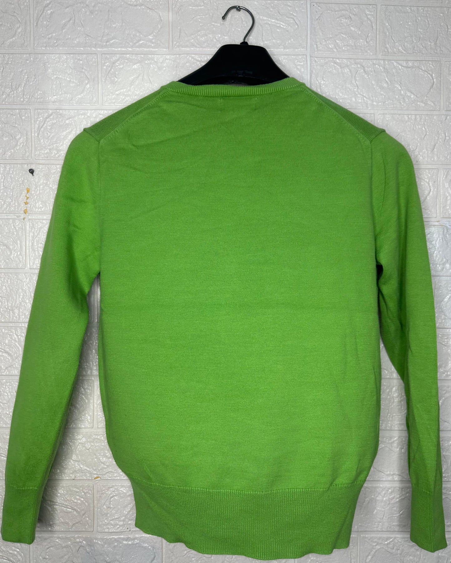 Preloved Polo Ralph Lauren Green Sweater – V-Neck Classic Knit | Size Medium