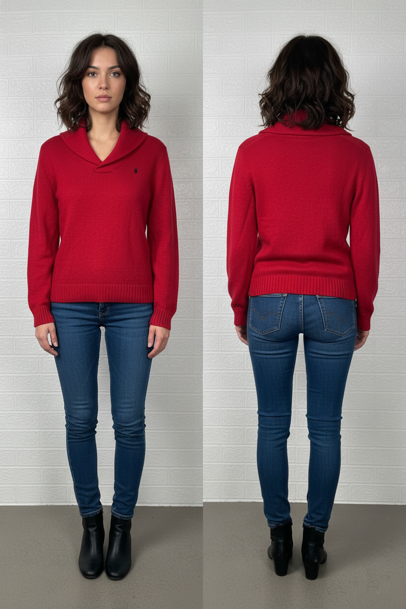 Polo Ralph Lauren Crewneck Sweater – Red, Size Large (14-16)