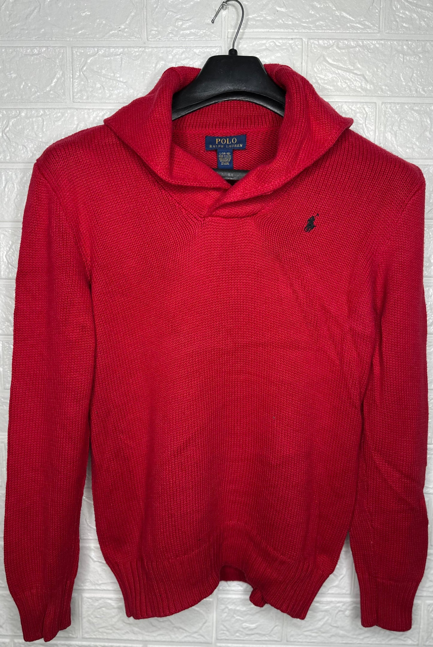 Polo Ralph Lauren Crewneck Sweater – Red, Size Large (14-16)