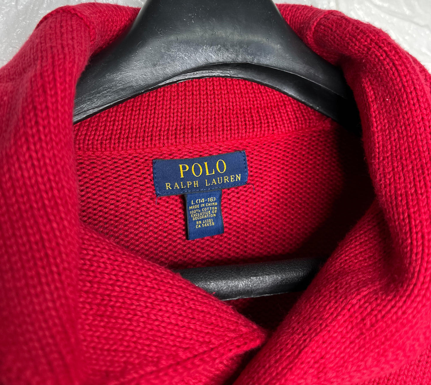 Polo Ralph Lauren Crewneck Sweater – Red, Size Large (14-16)
