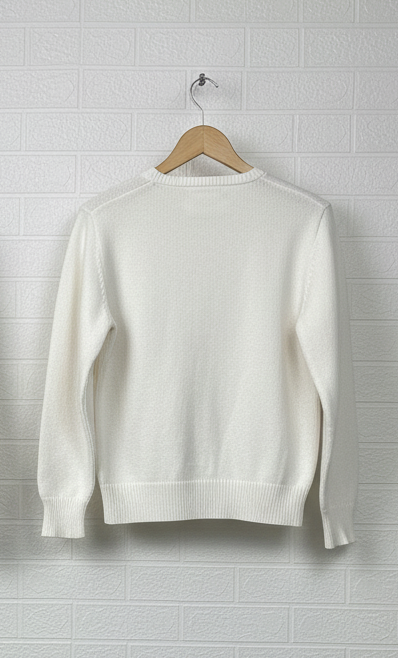 Ralph Lauren Polo Bear Sweater | Size L/G (12–14) | White Knit Pullover | Iconic Preppy Style | Vintage Y2K Polo Bear Crewneck | Pre-Owned