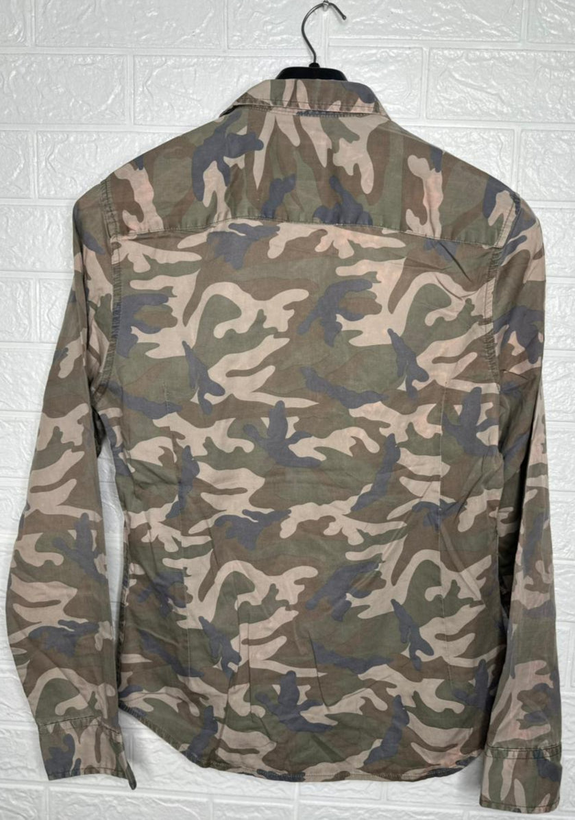 FSBN Men’s Shirt – Camo Print Long Sleeve Casual Wear Size Small