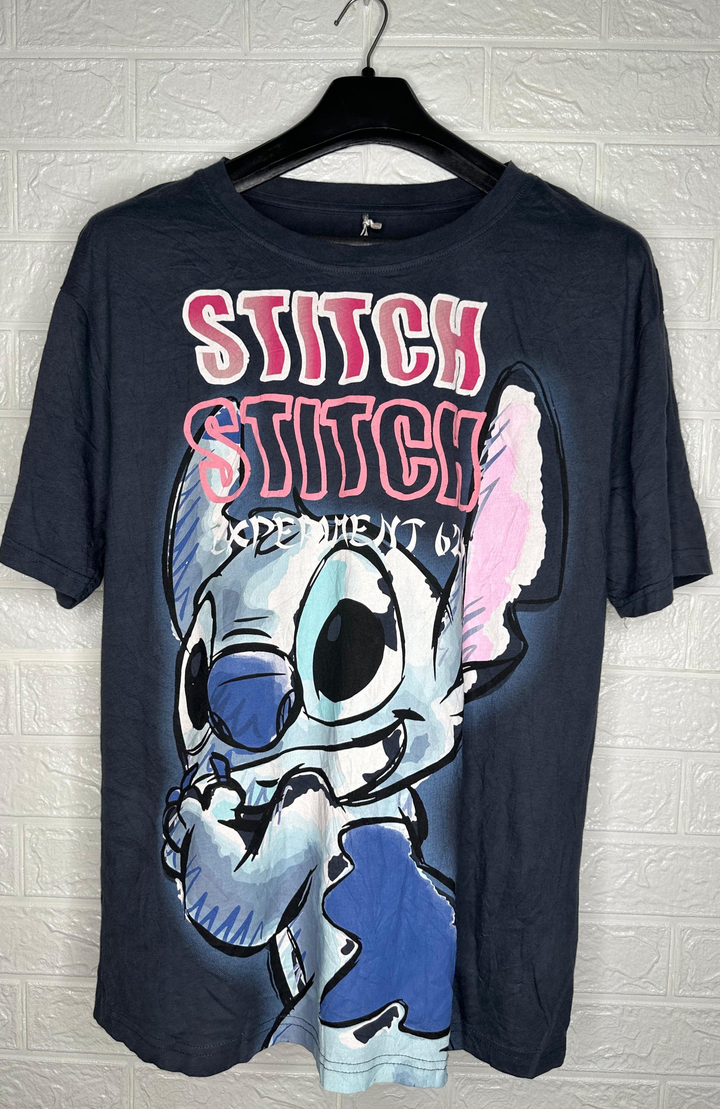 Disney Lilo & Stitch "Experiment 626" Graphic T-Shirt - Black Cartoon Tee