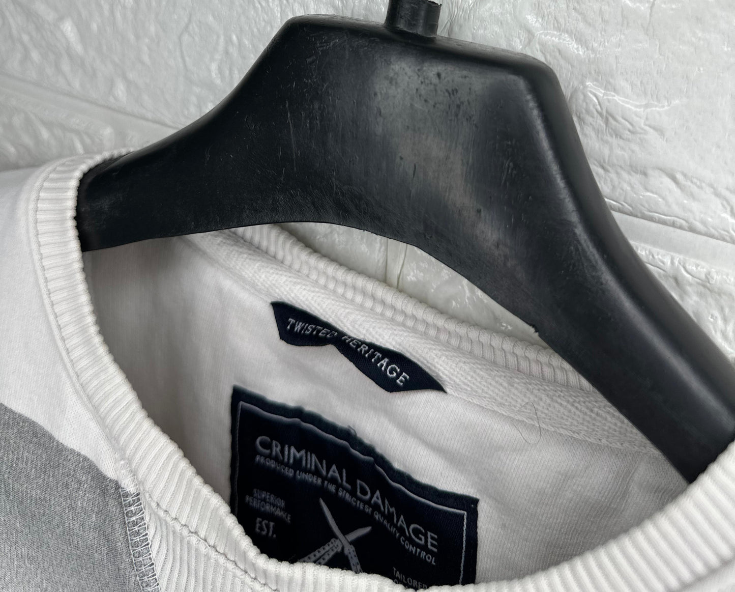 Criminal Damage "Die Trying." Graphic Sweatshirt M - White Urban Streetwear Pullover
