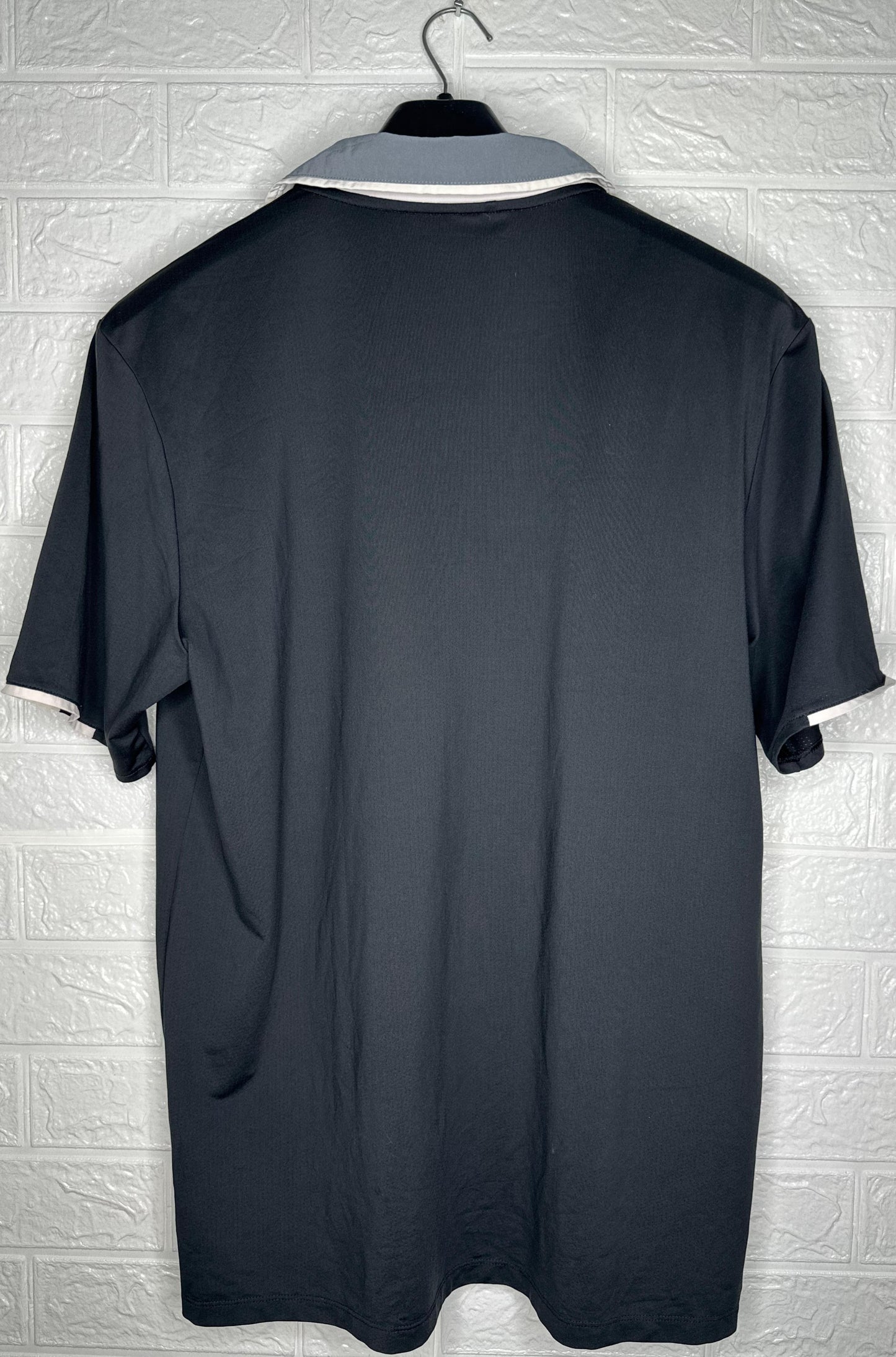 Adidas ClimaCool Polo Shirt – Black with Grey Collar – Size Medium