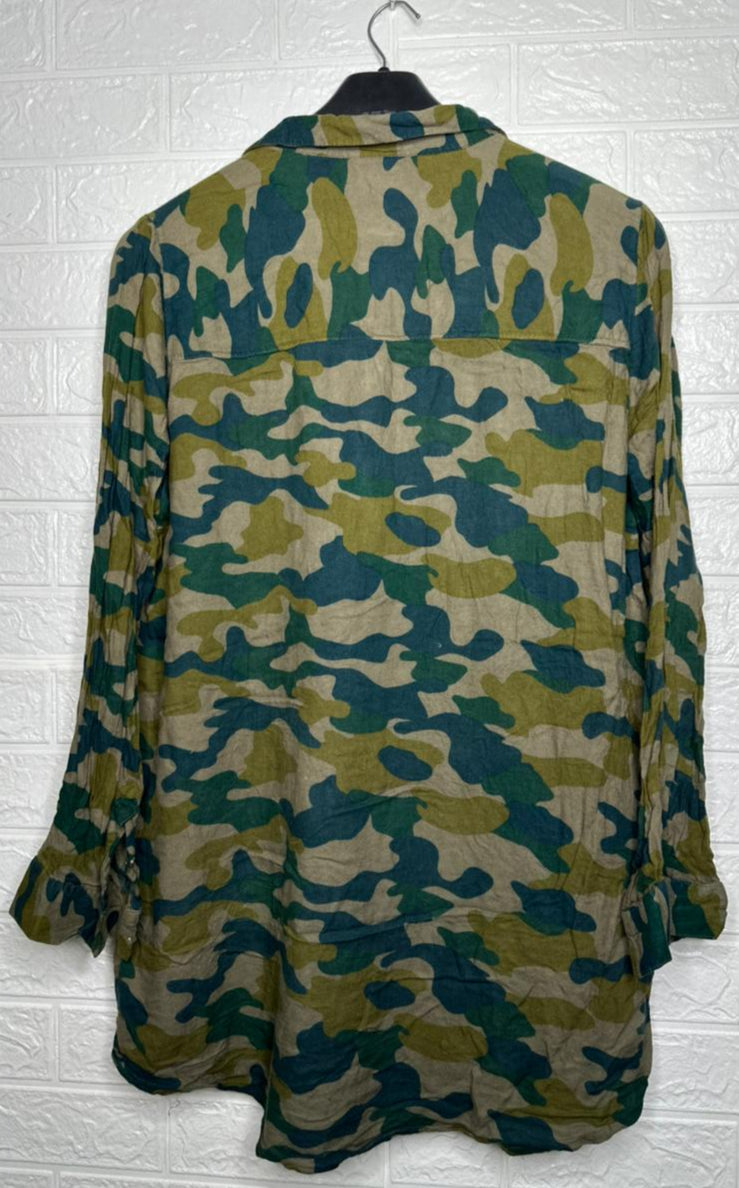 H&M Women’s Shirt – Camo Print Long Sleeve Casual Wear