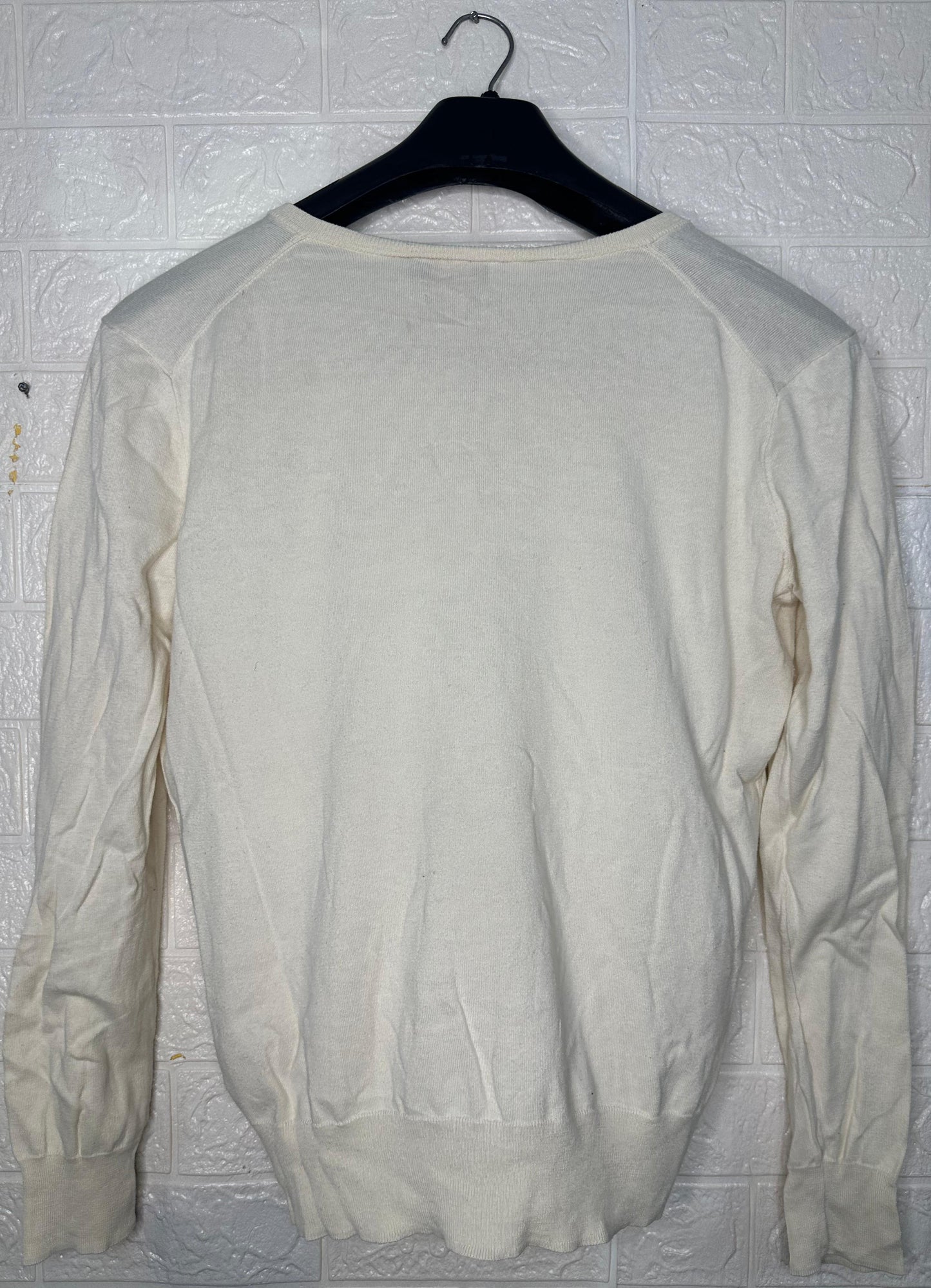 Polo Ralph Lauren Men’s V-Neck Sweater – Cream, Size Medium, Pima Cotton