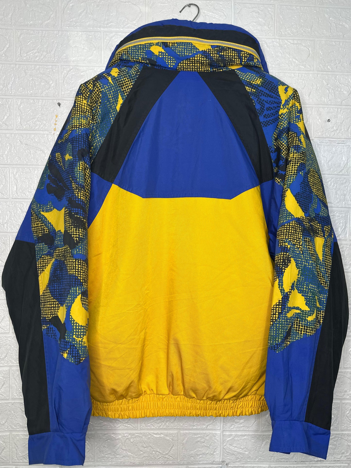 Fila Ski Team Vintage Jacket – Yellow & Blue Winter Sportswear, Size Large USA ML
