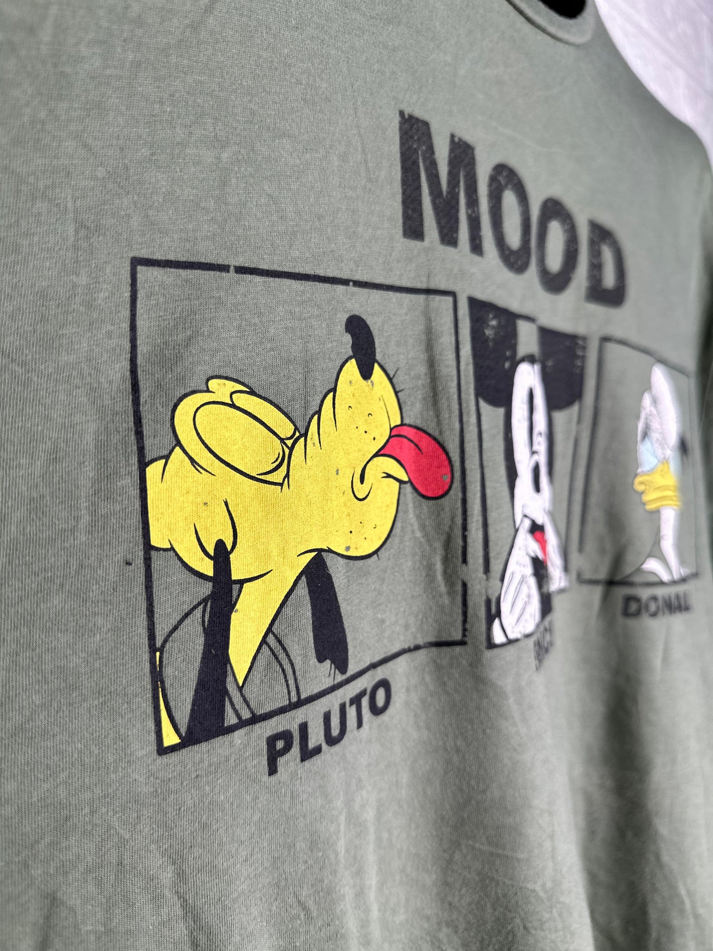 Disney "Mood" Graphic T-Shirt - Mickey Mouse & Friends Pluto Donald Duck Shirt Size 4XL