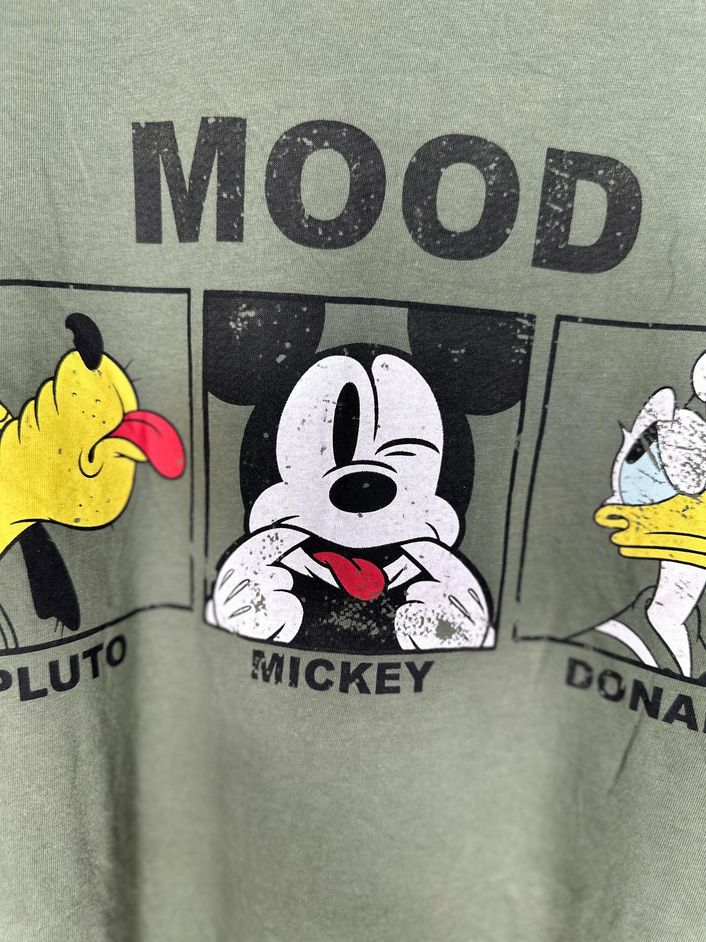 Disney "Mood" Graphic T-Shirt - Mickey Mouse & Friends Pluto Donald Duck Shirt Size 4XL