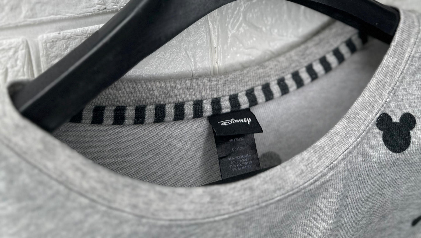 Disney "Good Mood" Mickey Mouse Graphic Sweatshirt - Grey Pullover