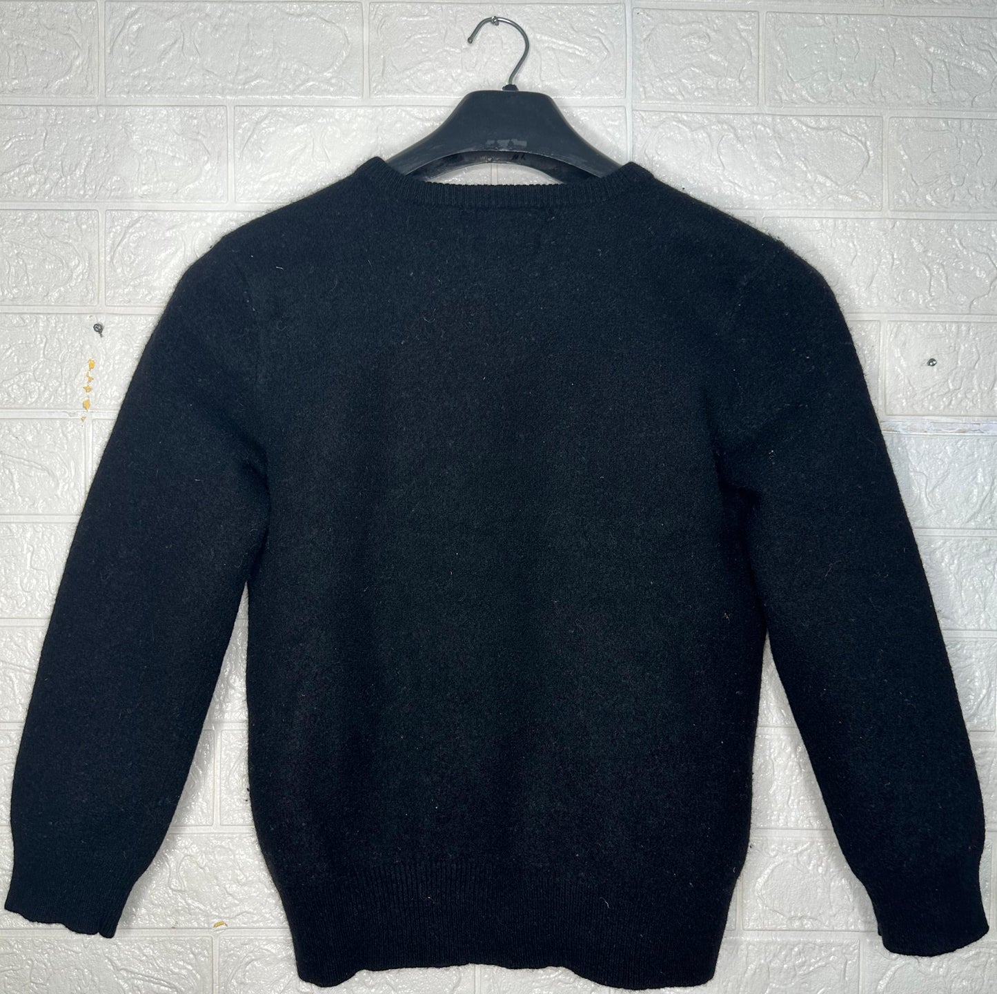 Preloved Polo Ralph Lauren Black Wool Sweater – 100% Lambswool | Size Large