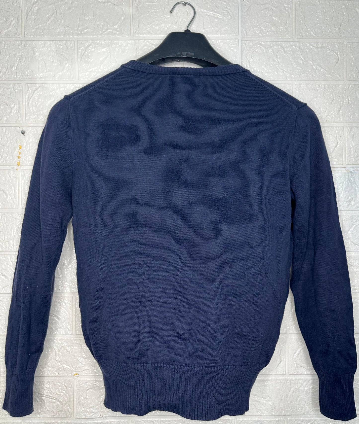 Polo Ralph Lauren Navy Blue Sweater – Medium (10-12) | V-Neck Classic Knit