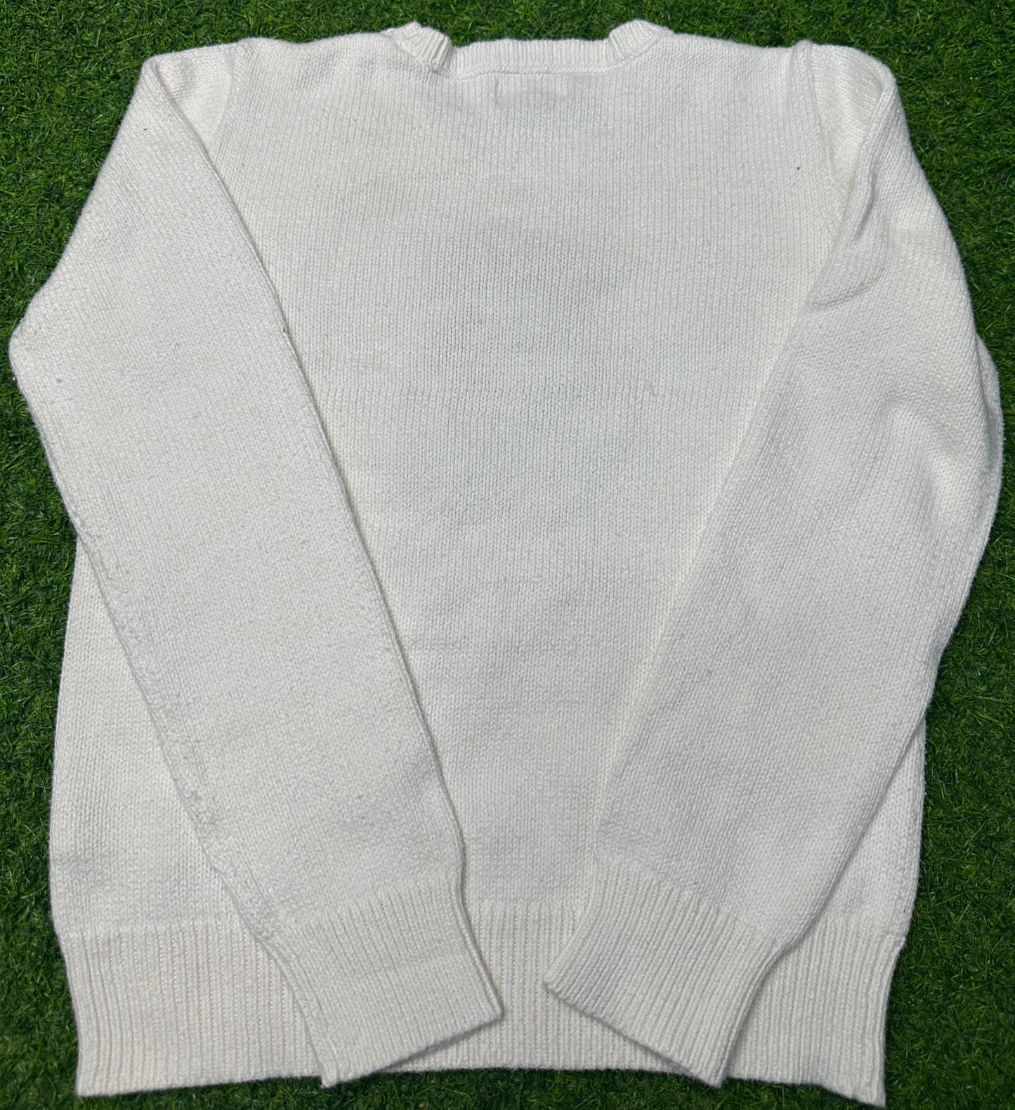 Ralph Lauren Polo Bear Sweater | Size L/G (12–14) | White Knit Pullover | Iconic Preppy Style | Vintage Y2K Polo Bear Crewneck | Pre-Owned
