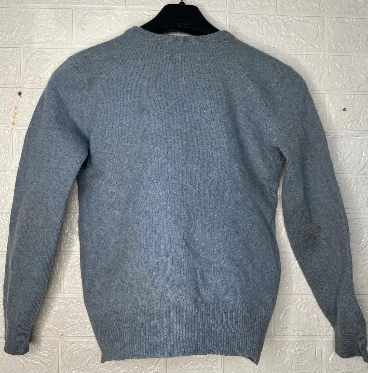 Polo Ralph Lauren V-Neck Sweater | 100% Lambswool | Gray Knit Jumper | Men’s Size M