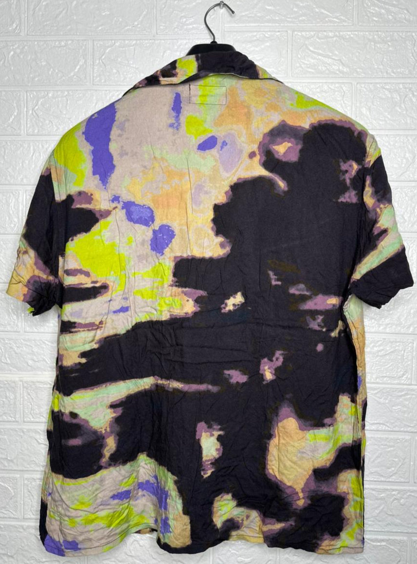 Primark Men’s Shirt – Multi-Color Abstract Printed Short Sleeve