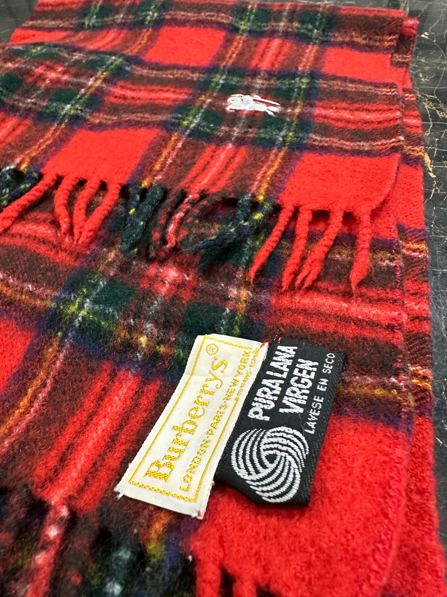 Burberrys Red Check Scarf