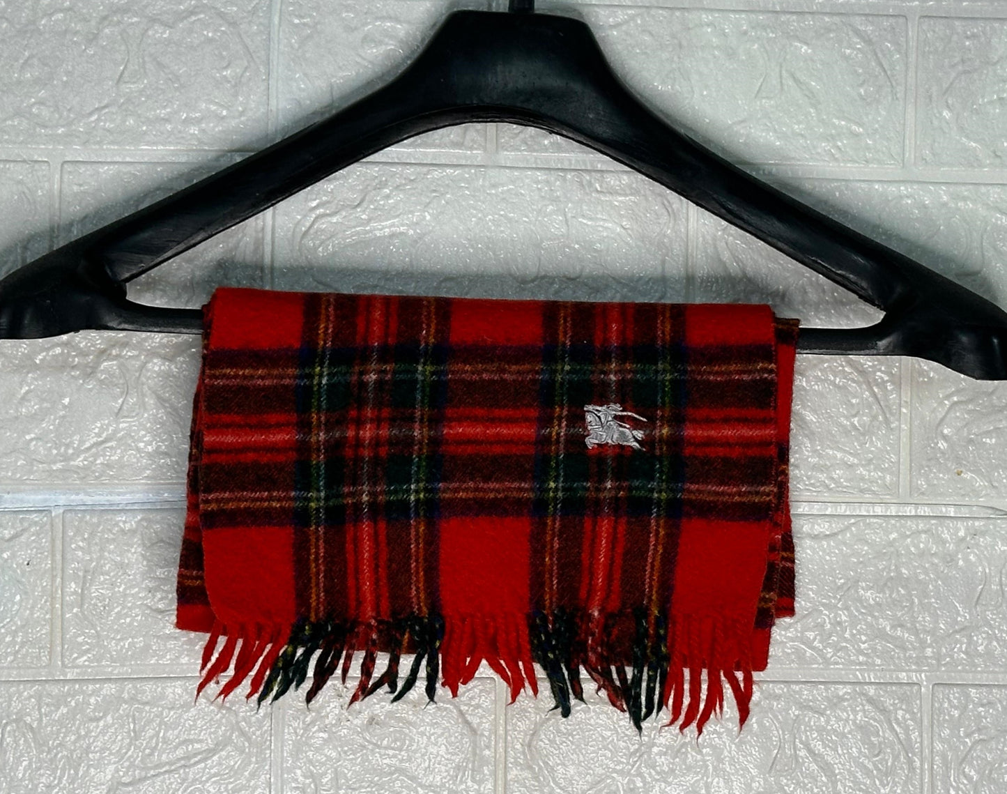 Burberrys Red Check Scarf
