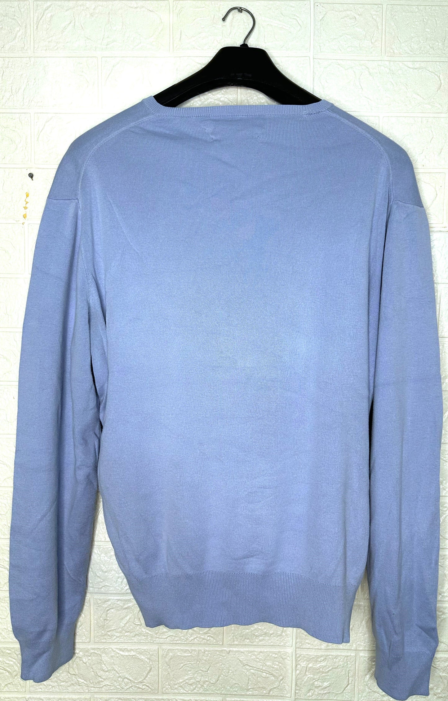 Polo Ralph Lauren Men’s V-Neck Cotton Sweater – Sky Blue, Size Large
