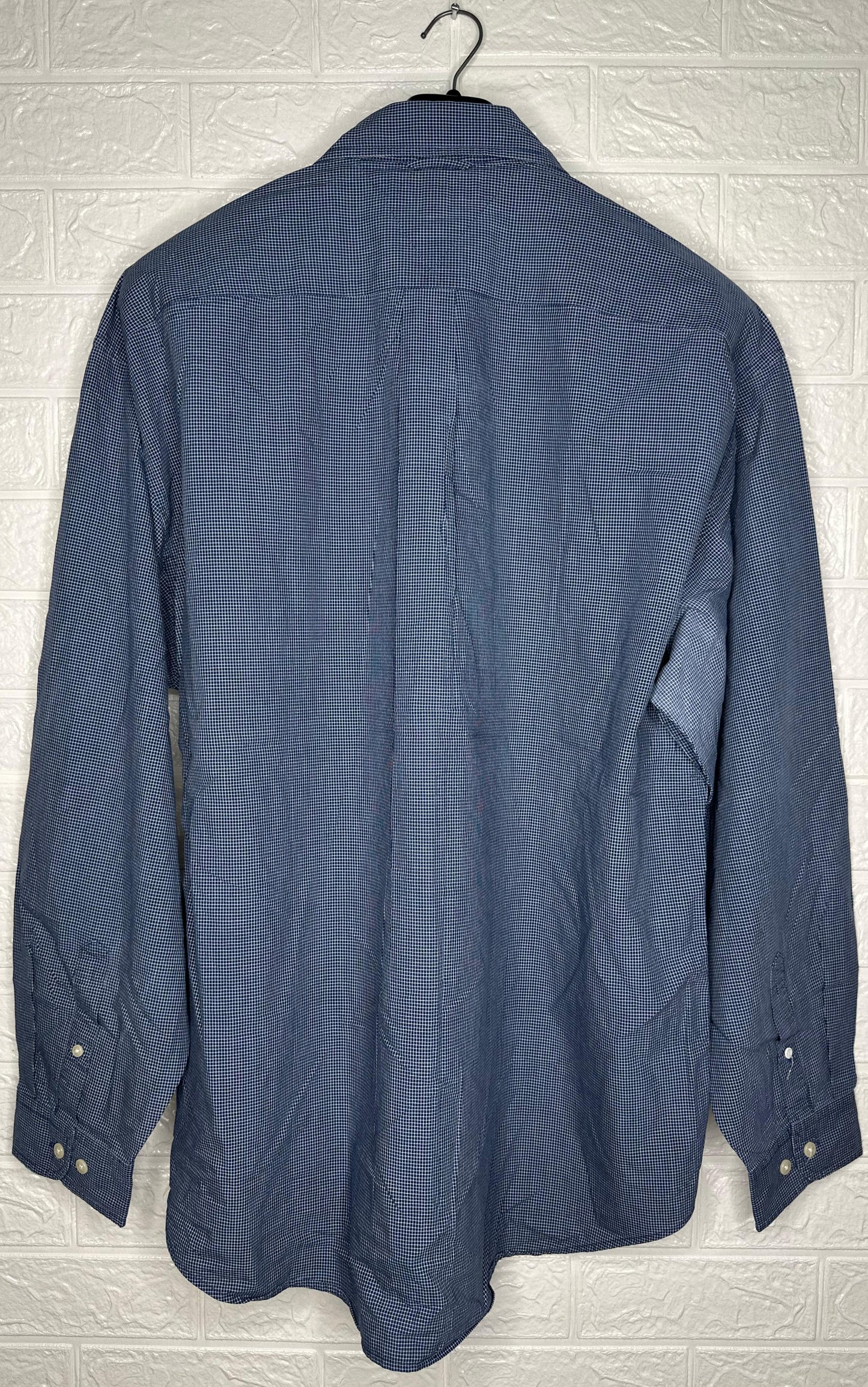 Tommy Hilfiger Men’s Shirt XL – Blue Micro Checkered Cotton Casual Wear