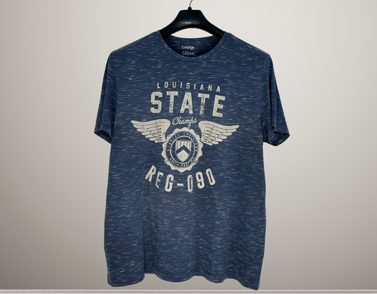 Louisiana State Champs Graphic T-Shirt | Vintage Athletic Style Tee | Large Size