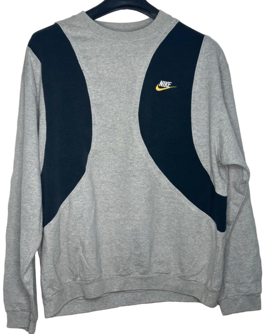Vintage Upcycled Nike Sweatshirt – Grey & Black Color lock – Sizes S to XL