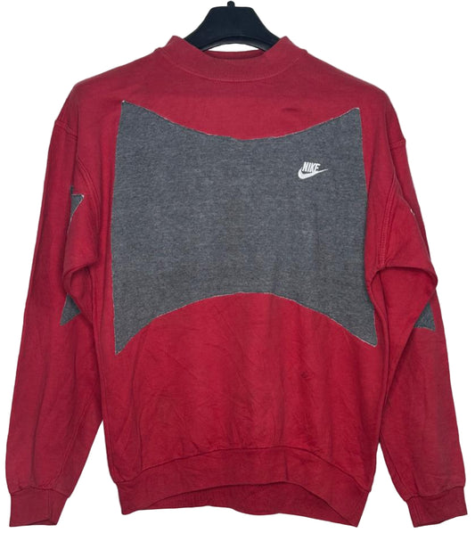 Nike Vintage Colorblock Crewneck Sweatshirt | Red & Grey | Sizes S–XL
