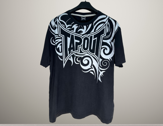 Tapout MMA Graphic T-Shirt | Black Tribal Print Tee | Hardcore Fightwear | Size XXL