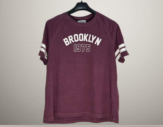 Brooklyn 1975 Varsity T-Shirt | Retro Sports Style Tee | Maroon College Graphic Shirt | Large Size