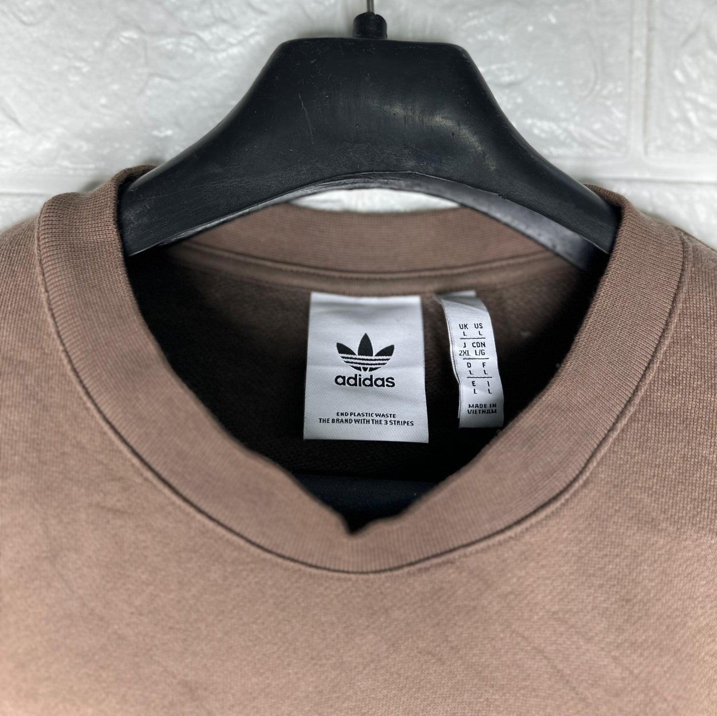 Adidas Originals Brown Sweatshirt Men’s Size Large Trefoil Logo Crewneck Pullover