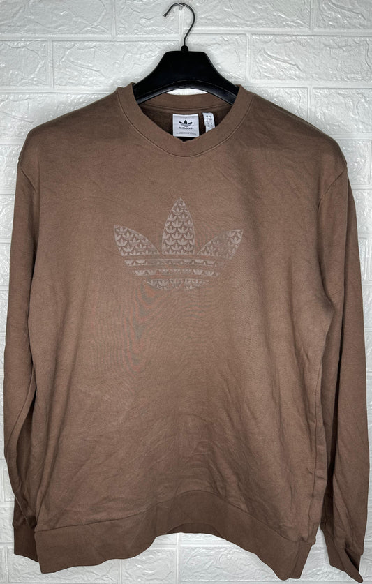 Adidas Originals Brown Sweatshirt Men’s Size Large Trefoil Logo Crewneck Pullover
