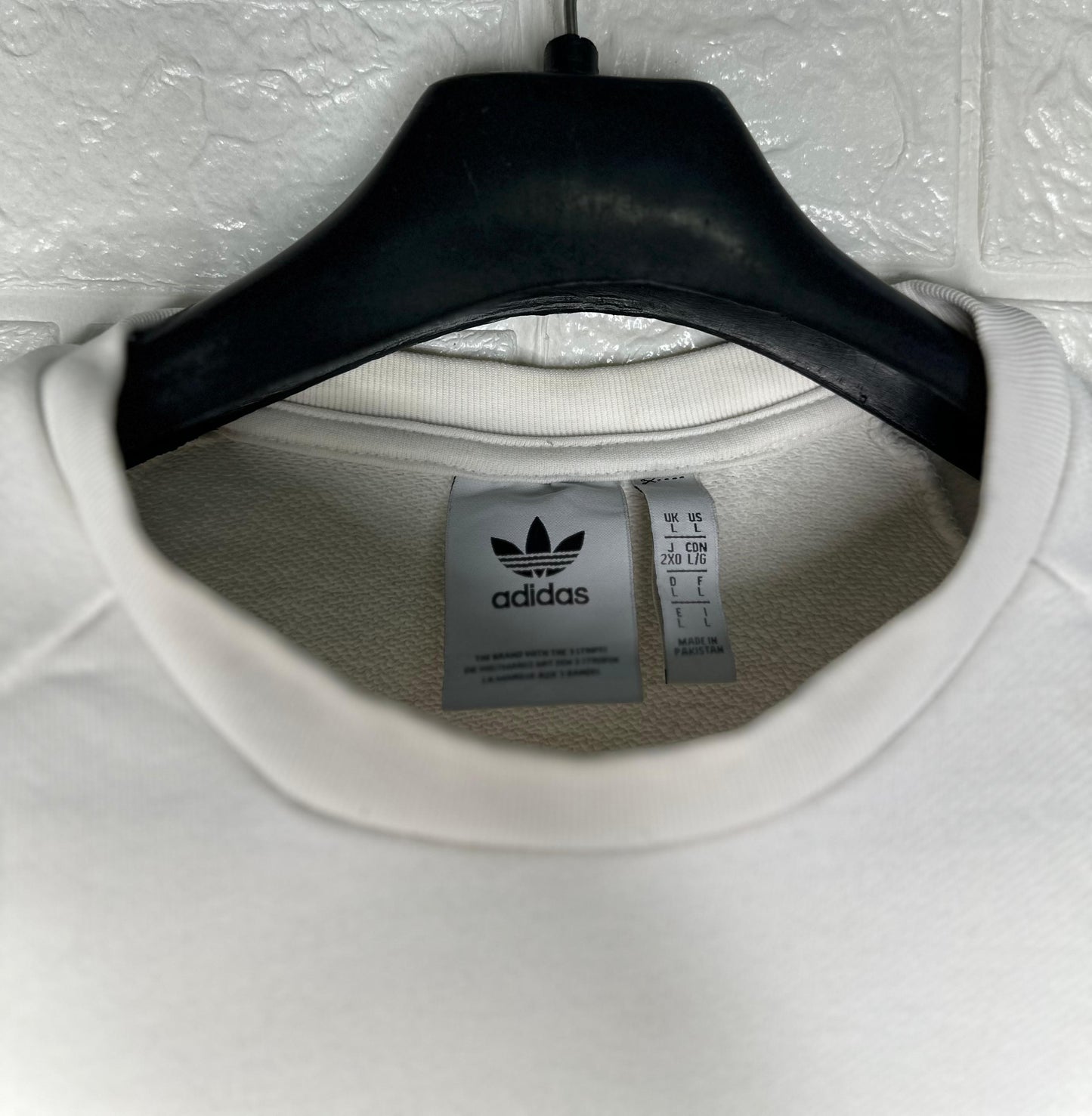 Adidas Originals White Sweatshirt Men’s Size Large Trefoil Logo Crewneck Pullover