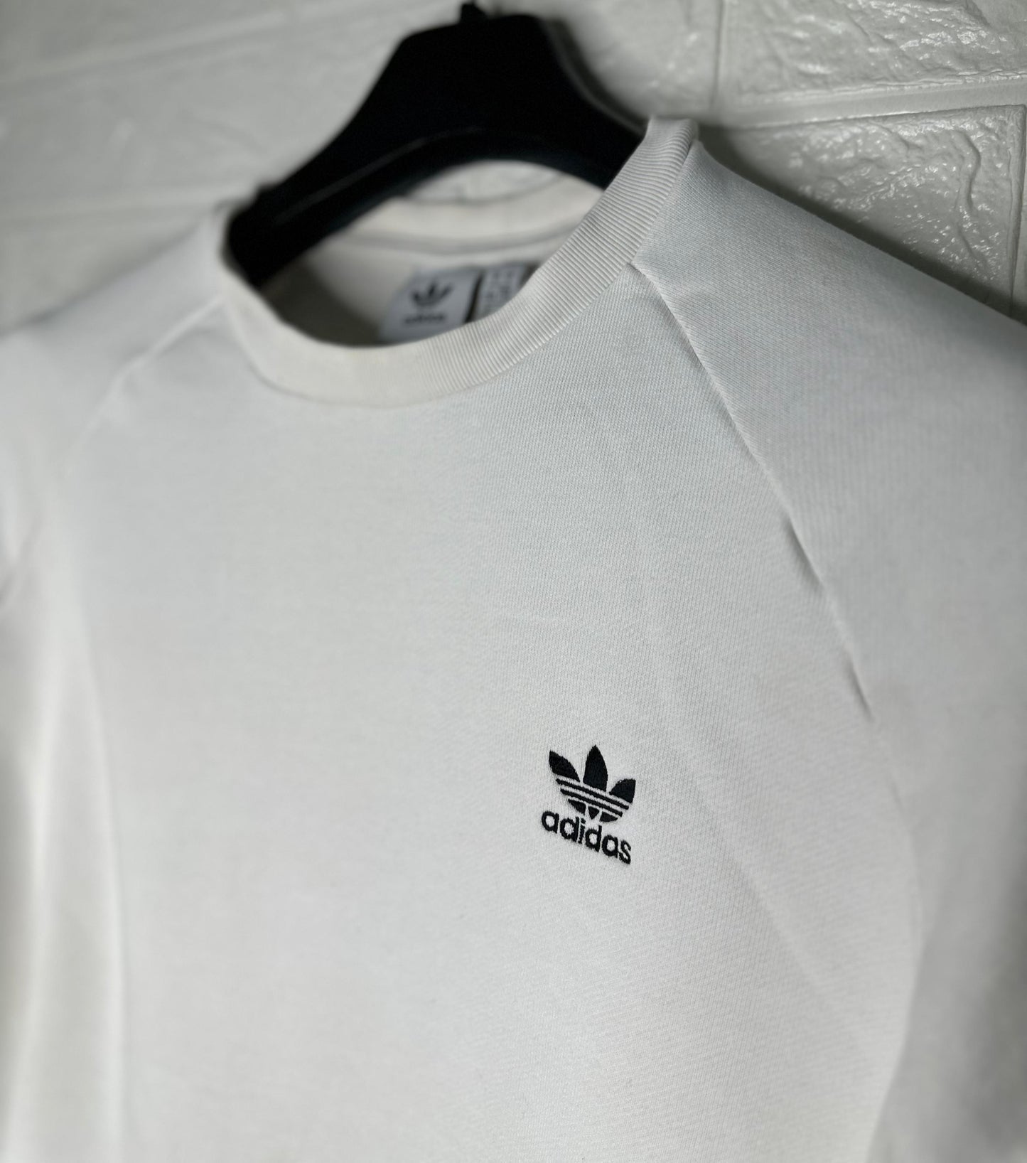 Adidas Originals White Sweatshirt Men’s Size Large Trefoil Logo Crewneck Pullover