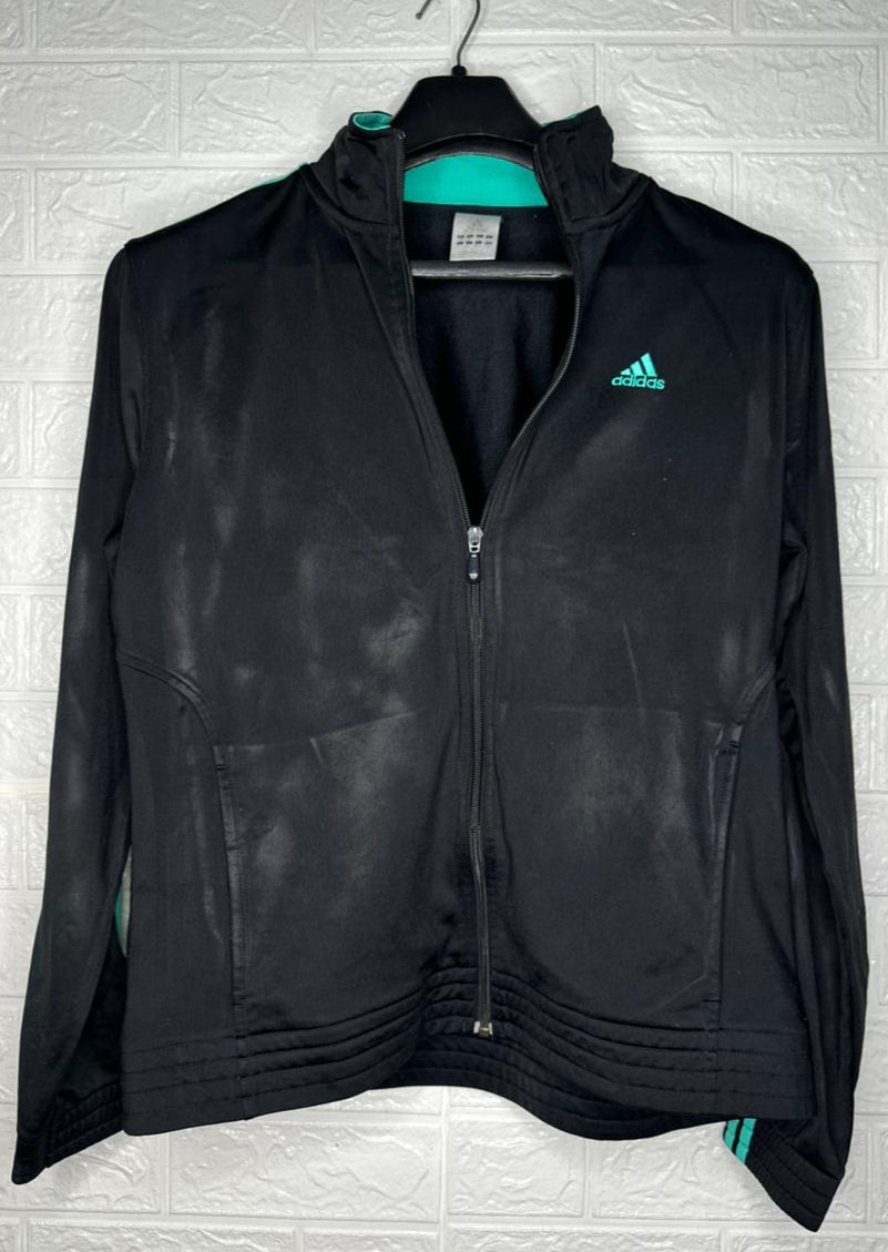 Adidas Black Women’s Sports Jacket – Size L | Full Zip | Athletic Wear