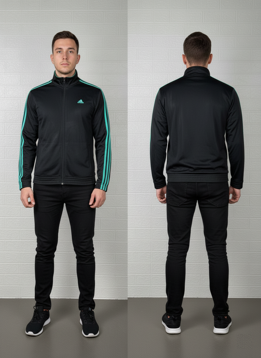 Adidas Black Women’s Sports Jacket – Size L | Full Zip | Athletic Wear