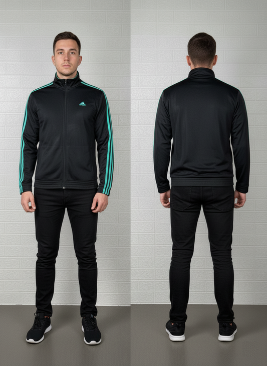 Adidas Black Women’s Sports Jacket – Size L | Full Zip | Athletic Wear