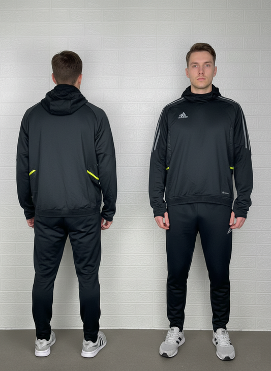 Adidas Cold.RDY Training Jacket Men’s Medium Black Grey Neon Yellow Athletic Hoodie